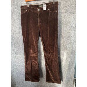 Eddie Bauer Womens Brown Corduroy Pants Size 12 Classic Fit